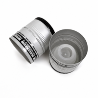 Bouchon à vis ROPP en aluminium argenté avec anneau inviolable et revêtement de qualité alimentaire pour bouteille en verre de spiritueux, vodka, gin, liqueur – Couvercle métallique