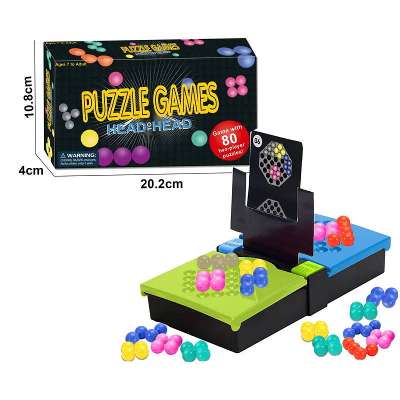 बुद्धि खेल बोर्ड खेल सेट के साथ 42pcs पहेली कार्ड दो प्लेयर पहेली खेल मशीन शैक्षिक खिलौने बच्चों के लिए