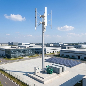 Éolienne à faible vitesse de vent, 5 pales en aluminium, hauteur 11,5 m, diamètre du rotor 10,5 m, grand générateur 400 V 200 kW, modèle H-200 kW vertical H-200 kW 200 - Product Image 6