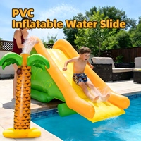 Toboggan aquatique gonflable professionnel en forme de cocotier, technologie de loisirs tropicaux, ODM, PVC épaissi, habitat aquatique pour enfants en extérieur
