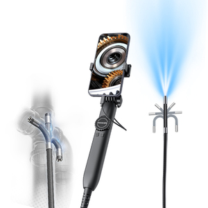 Cámara de Inspección de Alcantarillado Compatible con Apple y Android, Endoscopio con 8 Luces para Drenajes de Pared, Tuberías Automotrices, Sonda de 6.4mm - Product Image 1