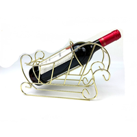 Porte-bouteille à vin en métal plaqué or, support décoratif en forme de traîneau pour comptoir, décoration de bar à domicile