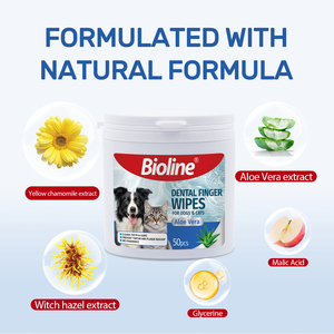 Lingettes dentaires Bioline écologiques pour nettoyer les dents et les gencives, naturelles, sans parfum, à l'aloe vera - Product Image 3
