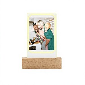Cadre photo LED en bois créatif, support vertical pour photos Instax Mini, à poser sur table - Product Image 2