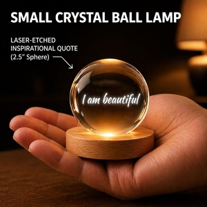 Lámpara <span class=keywords><strong>de</strong></span> Noche LED con Bola <span class=keywords><strong>de</strong></span> Cristal, Esfera <span class=keywords><strong>de</strong></span> Vidrio con Frases <span class=keywords><strong>de</strong></span> Afirmación, Lámpara <span class=keywords><strong>de</strong></span> Escritorio Motivacional, Decoración con Mensaje Inspirador, Regalo - Product Image 2