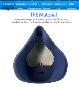 CE Approved Half <b>Face</b> Respirator Dustproof Lightweight Reusable Washable Dual Acid Gas Filters Anti-Fog Silicone Mask Chemical - Product Image 3