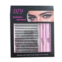 Kit de faux cils TK – Vente en gros transfrontalière – Cils volumineux européens/américains en grappes individuelles – Synthétiques à volume intense