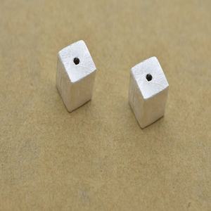 Plata de Ley 925 perlas cubo cepillado cuentas cuadradas de resultados de la joyería - Product Image 1