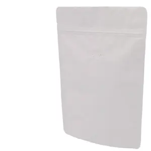 Manufacturer suppliers Matte white mylar aluminum foil smell proof stand up pouch 125G coffee bag valve packaging pouch bag