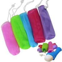 Savon exfoliant - Sachets en maille - Bain/douche - Cordon de suspension - Économiseur