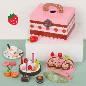 Jouet de cuisine en bois pour enfants, ensemble de gâteaux et d'aliments factices pour anniversaire - Product Image 3