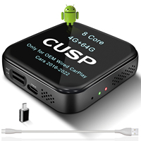 Boîtier intelligent Android pour CarPlay filaire OEM Qualcomm 6115 6225 8 Go 128 Go Adaptateur multimédia automobile AI