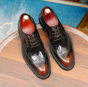 Chaussures Oxford en cuir pour homme, chaussures habillées en cuir pour homme, chaussures en cuir de crocodile marron pour homme, chaussures pas chères pour homme - Product Image 3