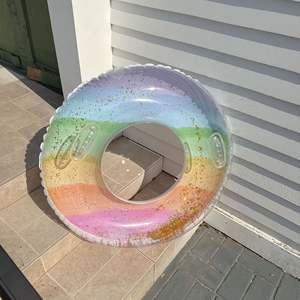 Flotador Inflable con Lentejuelas de Arcoíris, Unisex, para Piscina y Parque Acuático, Material de PVC Ecológico - Product Image 3