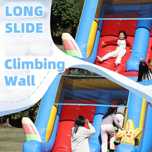 Bán buôn PVC Inflatable cá mập hình bền bouncy nhà với leo núi Bouncer và trượt nước cho trẻ em sử dụng ngoài trời trong vườn - Product Image 6