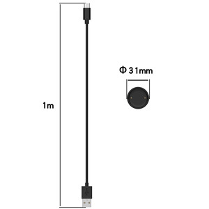 Adaptador de Base para Smartwatch con Cable USB Retráctil para <span class=keywords><strong>Amazfit</strong></span> <span class=keywords><strong>Active</strong></span> 2/Bip 6, Carga PD, Monitor de Sueño y Llamadas - Product Image 2