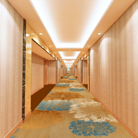 Dalles de moquette imprimées lavables en nylon écologique pour salle de banquet, usage commercial moderne et luxueux, ignifuge B1, vert hôtelier
