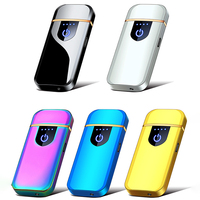 Briquet électrique à arc métallique de luxe avec logo personnalisé, rechargeable, sans flamme, coupe-vent, torche USB pour cigarettes, utilisation en soirée