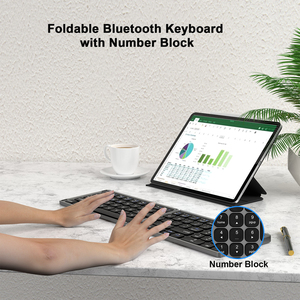 Fullsize Typewriter Folding <strong>Bluetooth</strong> Keyboard Wireless Ultrathin Foldable <strong>Keypad</strong> with Independent <strong>Numeric</strong> <strong>Keypad</strong> - Product Image 2