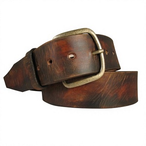 Custom Cow Hide Steel Square Heavy Duty Pure Leather Pin Buckle Belt <b>Lightweight</b> High Strength Durable Waterproof Eco Friendly - Product Image 4