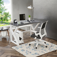 Mesa de ordenador personalizada para escritorio de juegos en blanco y negro moderna al por mayor con nuevo diseño de material metálico para oficina en casa