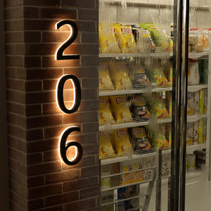 Letrero LC para exteriores, impermeable, jardín, retroiluminado, número de casa, acero inoxidable, placa de números luminosos Led 3D - Product Image 2