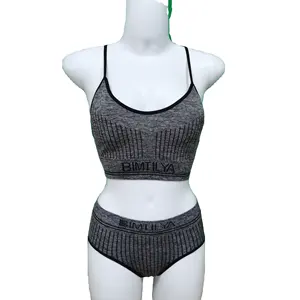 Transpirable, secado rápido yoga sport bra + bragas ropa interior set