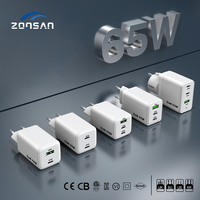 Pengisi Daya Cepat Daya Tinggi Tipe C 100w PD QC PPS KC QC3.0 Adaptor Dinding USB 25W 45W 65W 90W 100W 150W Sertifikat KC Pengisi Daya GaN