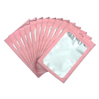 Pochette rose à fermeture éclair, sac anti-odeur refermable, sacs en Mylar avec fenêtre pour bijoux, bonbons, cadeaux, emballage pour petites entreprises