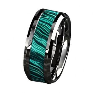 Anillos De Acero Inoxidable 8mm Green Stripe Design Stainless Steel <b>Ring</b> <b>Titanium</b> Wedding <b>Ring</b> 8mm Stainless Steel Style <b>Ring</b> - Product Image 5