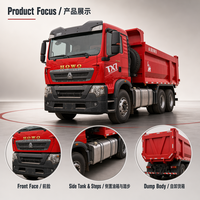 Camion benne SINOTRUK HOWO TX 6x4 d'occasion, 371 CV, moteur Weichai Euro 2, pour le transport minier