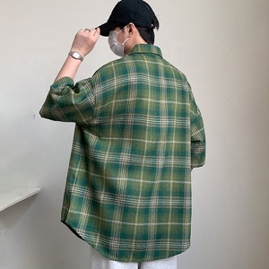 Camisas <span class=keywords><strong>de</strong></span> Manga Corta con Botones <span class=keywords><strong>para</strong></span> <span class=keywords><strong>Hombre</strong></span>, Tallas Grandes y Altas, 10XL, Blusa a Cuadros, Estilo Coreano y Japonés - Product Image 3