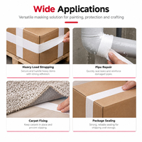 Ruban de réparation imperméable Ginnva en tissu blanc à haute viscosité, forte force de traction pour le montage de tuyaux et de tapis, emballage robuste