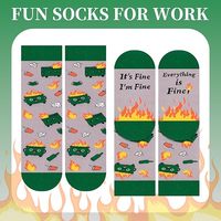 Logo de manchette personnalisé Chaussettes d'équipage de feu de benne à ordures, Chaussettes positives drôles pour les cadeaux de bâillon d'anniversaire d'adulte de collègue de bureau