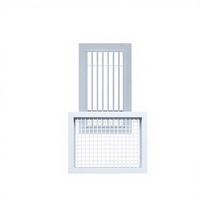 Diffuseur d'air carré en alliage d'aluminium à double couche, à grille verticale, à entrée d'air de retour, résistant à la pluie