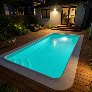 สระว่ายน้ำไฟเบอร์กลาสแบบฝังดิน ทนทานต่อการแตกร้าว ปรับแต่งได้ตามต้องการ พร้อมสปาใต้ดินสำหรับครอบครัว - Product Image 2