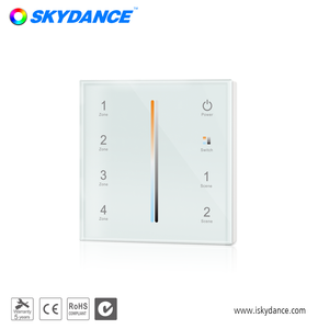 Skydance Dali2认证T12-1 4区100-240伏双色射频无线玻璃触摸面板<span class=keywords><strong>DMX</strong></span>主RF2.4G发光二极管控制器 - Product Image 4