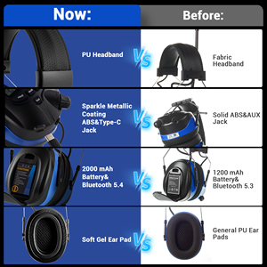 Radio FM y nuevo para auriculares Bluetooth Reducción activa de ruido Juego de computadora eléctrico <span class=keywords><strong>Orejeras</strong></span> insonorizadas - Product Image 2