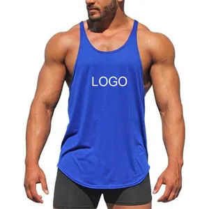 Canottiere larghe in cotone tinta unita gilet da uomo in cotone con logo personalizzato camicia fitness per bodybuilding sport vintage da ginnastica