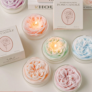Bán Buôn Biểu Tượng Tùy Chỉnh Đám Cưới Nhiều Màu Nến Thơm Đậu Nành Paraffin Sáp Tăng Hình Hương Thơm Nến Nến Thơm - Product Image 4