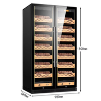 Humidor à cigares multifonction en acier inoxydable 860L avec contrôle électronique de la température et de l'humidité, serrure de sécurité, mini-réfrigérateur pour