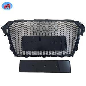 Griglia Anteriore Cromata Nero Lucido Stile RS4, Griglia Sportiva Esagonale a Nido d'Ape per <span class=keywords><strong>Audi</strong></span> A4 S4 B8.5 2013-2016 - Product Image 1