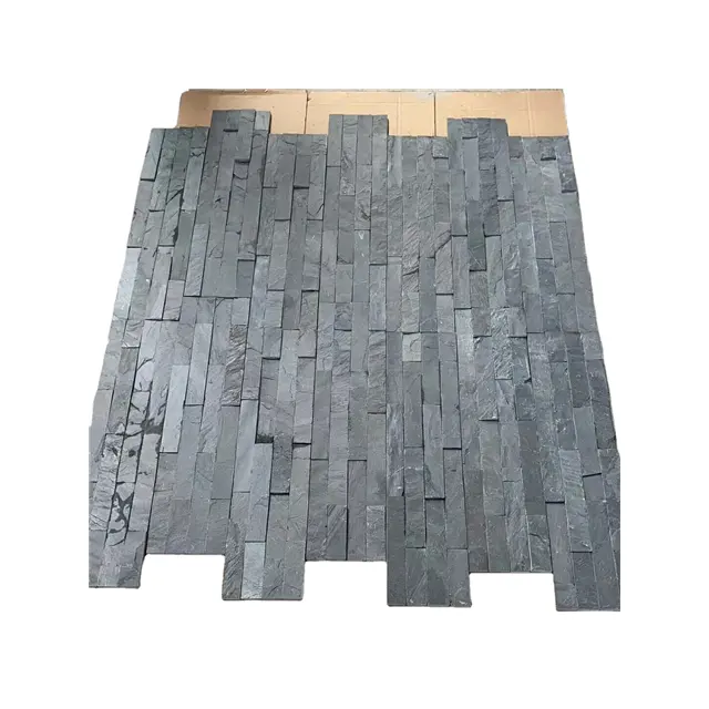 China Factory Split Surface Black slate Tiles