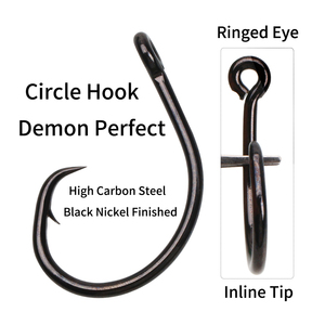 4 #   Hameçons circulaires à tige courte et à bouche large 10/0, en acier à haute teneur en carbone, pour la pêche au bar, au poisson-chat et au sandre - Product Image 3