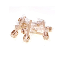 Mini palitos de miel de madera con logotipo personalizado de 4 pulgadas con herramienta de cuchara de 8CM para el hogar y el restaurante Aplicación de jarabe Producto de vajilla