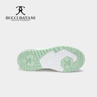BUCCI BATANI Chaussures décontractées pour hommes en cuir de crocodile vert brillant, tige en tissu Scabal, semelle extérieure en caoutchouc XL SC079-E053