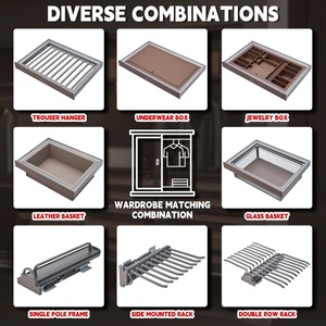 Kit de Organización de Armarios Todo en Uno: Percheros Extraíbles para Pantalones, Bandeja de Almacenamiento, Perchero Giratorio para Bufandas y Estuche para Relojes - Product Image 2