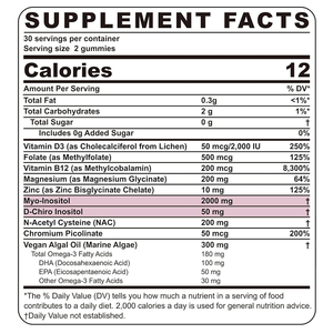 Complément alimentaire pour femmes en préparation pour la grossesse, équilibre hormonal, sans sucre, végétalien, Myo & D-Chiro Inositol 40:1, marque privée OEM - Product Image 2