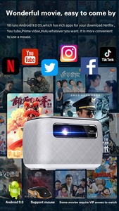 <span class=keywords><strong>โปร</strong></span>เจคเตอร์ Original OEM V8 Pro Android 9 ความสว่าง 600ANSI ลูเมนส์ แบตเตอรี่ในตัว แอปพลิเคชันอัจฉริยะ ทีวี <span class=keywords><strong>โฮม</strong></span>เธียเตอร์ พกพาสะดวก <span class=keywords><strong>โปร</strong></span>เจคเตอร์สำหรับการศึกษา - Product Image 6