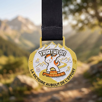 Médailles personnalisées avec logo en émail 3D, triathlon, natation, vélo, course à pied, marathon, pour souvenirs de course